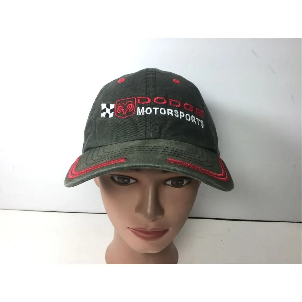 Dodge Ram Motorsport Hat khaki Gray Cap NASCAR Strap Back One Size - Picture 2 of 7